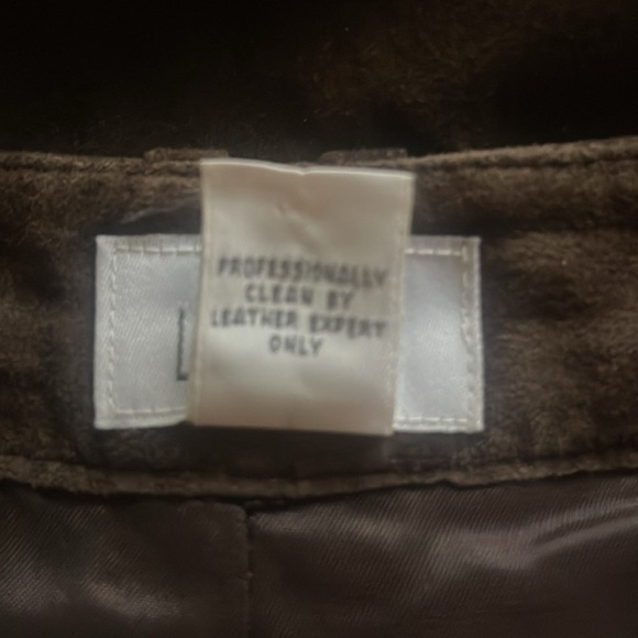 Loft - brown leather suede fully lined pants - size 12 - Picture 5 of 8